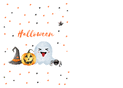 Halloween amusant avec fant&ocirc;me et citrouille